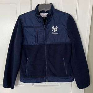 NY YANKEES Womens Fleece Zipper Jacket Size Small Genuine Merchandise MLB Navy